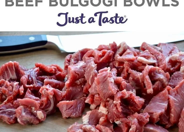 Delicious easy beef bulgogi bowls garnished with vegetables and rice.