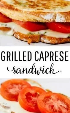 Delicious Grilled Caprese Sandwich with fresh mozzarella, tomatoes, and basil
