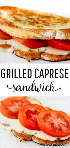 Delicious Grilled Caprese Sandwich with fresh mozzarella, tomatoes, and basil