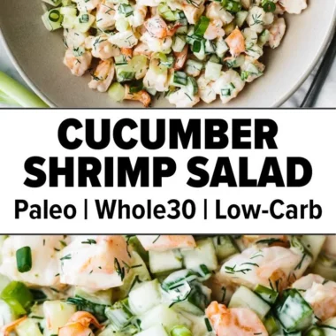 Healthy cucumber shrimp salad with fresh ingredients and flavorful dressing