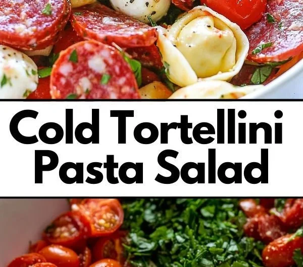 Delicious roasted red pepper and parmesan tortellini salad served in a bowl