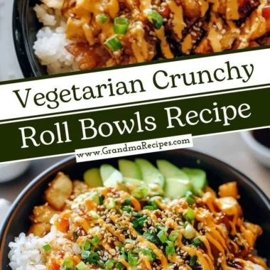 Colorful Vegetarian Crunchy Roll Bowls filled with fresh vegetables and toppings