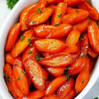 Delicious brown sugar glazed carrots served as a colorful side dish