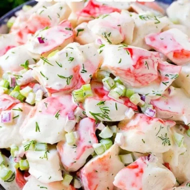 Delicious crab salad with fresh ingredients and vibrant colors
