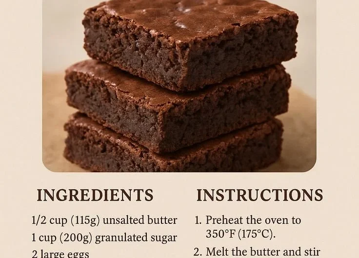 Delicious easy homemade brownies on a plate, perfect for dessert.