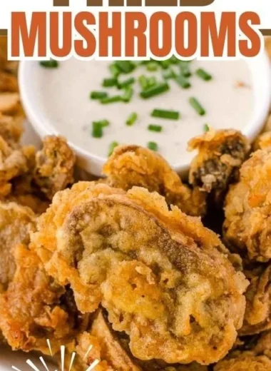 Bowl of crispy fried mushrooms served as a delicious appetizer