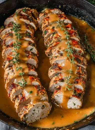 Juicy baked pork tenderloin recipe with herbs and spices