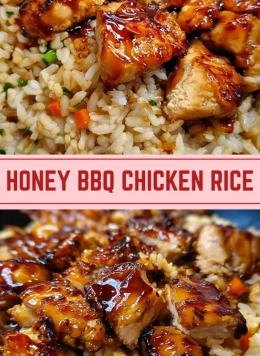 One-Pan Honey BBQ Chicken Rice with vibrant vegetables and savory sauce