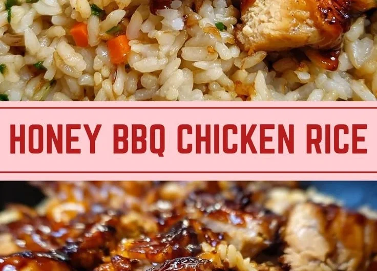 One-Pan Honey BBQ Chicken Rice with vibrant vegetables and savory sauce