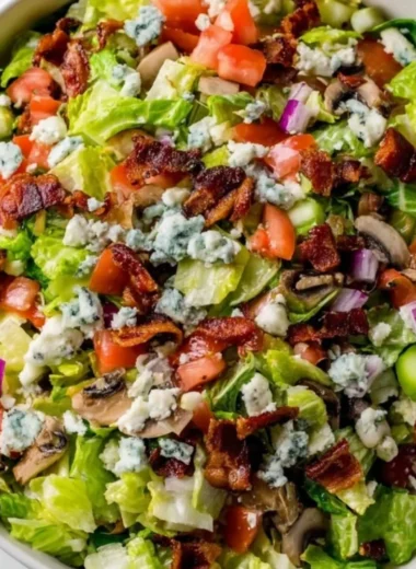 Ruth's Chris signature Chopped Salad with fresh vegetables and dressing