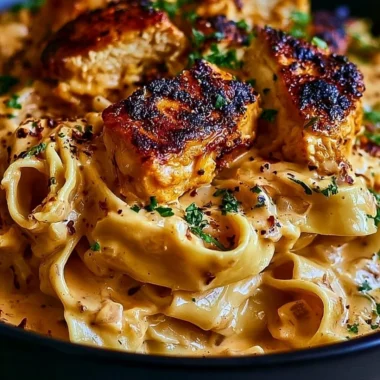 Creamy Cowboy Butter Chicken Pasta served in a bowl with fresh herbs.