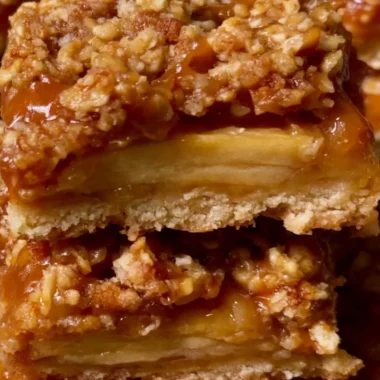 Delicious cozy apple pie bars with a golden crust and apple filling