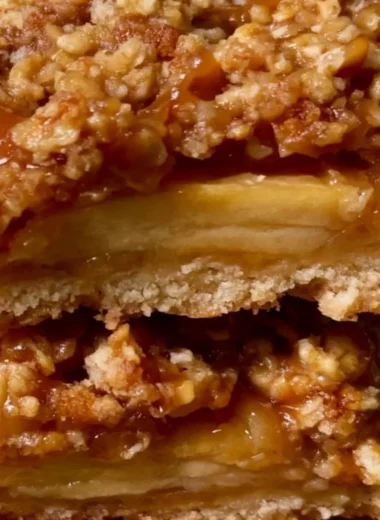 Delicious cozy apple pie bars with a golden crust and apple filling