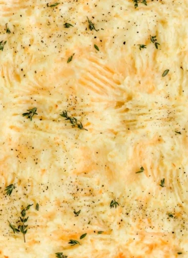 Deliciously comforting Shepherd's Pie topped with creamy mashed potatoes