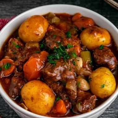 Delicious Crock Pot beef stew with vegetables and tender meat