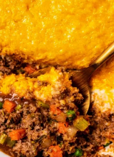 Homemade Shepherd's Pie with creamy mashed potatoes and savory filling