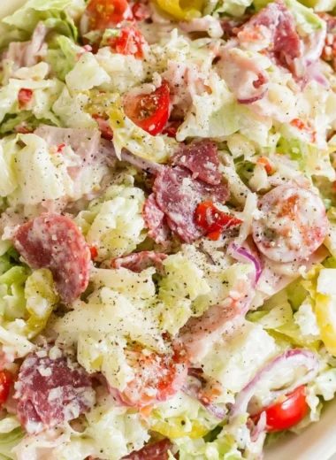 Italian Grinder Salad featuring fresh ingredients in a chopped sub salad style