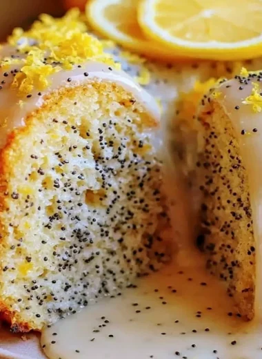 Delicious Lemon Poppy Seed Cake with fresh lemon slices and poppy seeds