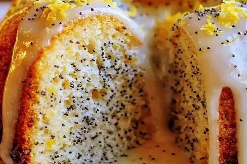 Delicious Lemon Poppy Seed Cake with fresh lemon slices and poppy seeds