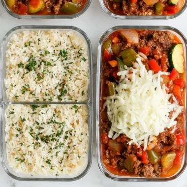 Delicious unstuffed pepper bowls prepared for meal prep