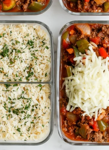 Delicious unstuffed pepper bowls prepared for meal prep
