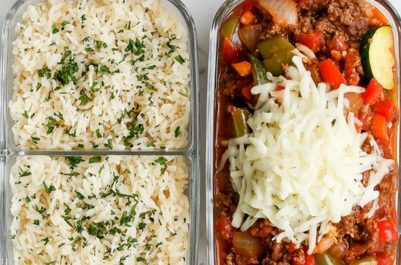 Delicious unstuffed pepper bowls prepared for meal prep