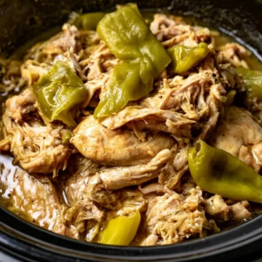 Delicious plate of Mississippi Chicken with rich sauce and spices