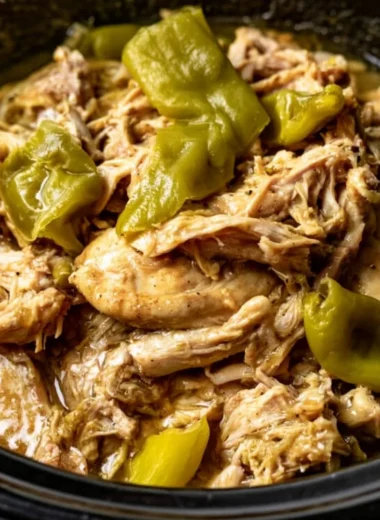 Delicious plate of Mississippi Chicken with rich sauce and spices