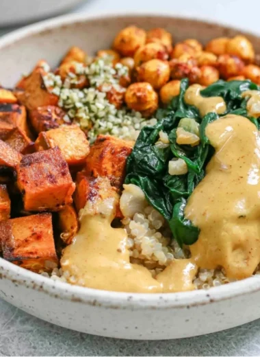 Delicious Sweet Potato Grain Bowls with fresh ingredients and vibrant colors