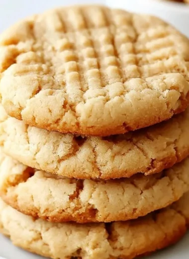 Thick and chewy homemade peanut butter cookies fresh out of the oven