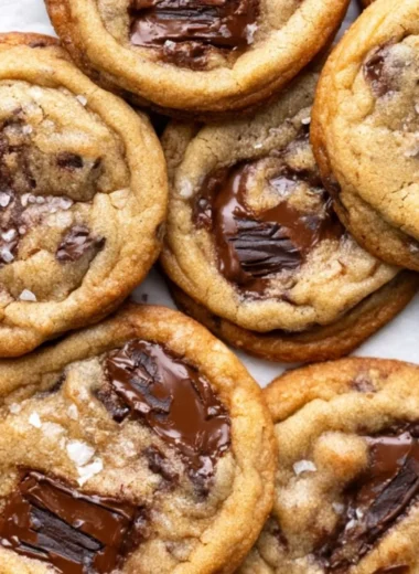 Delicious brown butter chocolate chip cookies fresh out of the oven