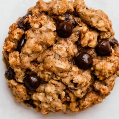 Cozy chocolate chip banana oatmeal cookies fresh out of the oven