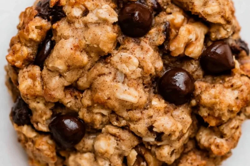 Cozy chocolate chip banana oatmeal cookies fresh out of the oven