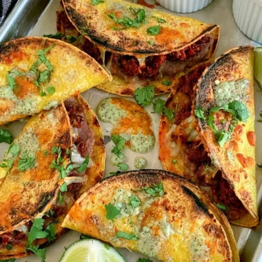 Cozy crispy oven baked tacos fresh out of the oven, ready to serve.