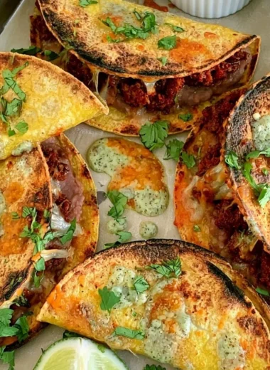 Cozy crispy oven baked tacos fresh out of the oven, ready to serve.