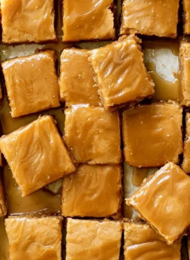 Delicious cozy maple blondies drizzled with maple glaze